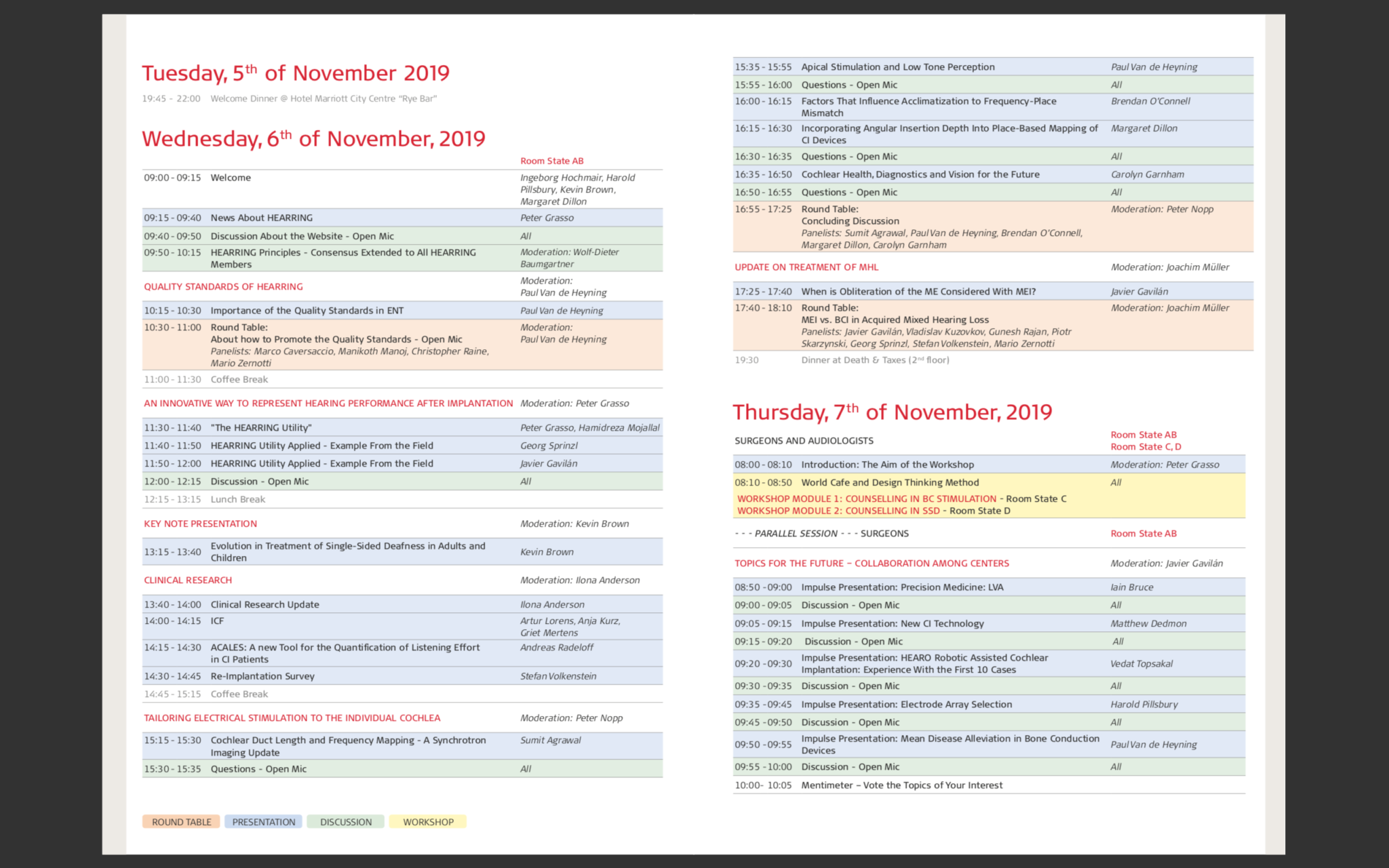 North Carolina Hearring events agenda