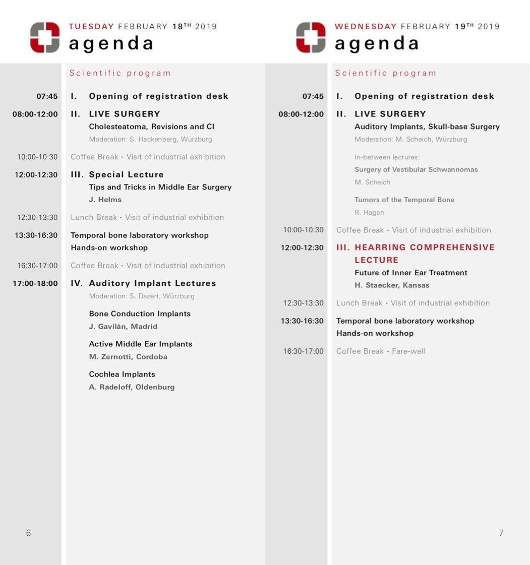 Hearring events agenda